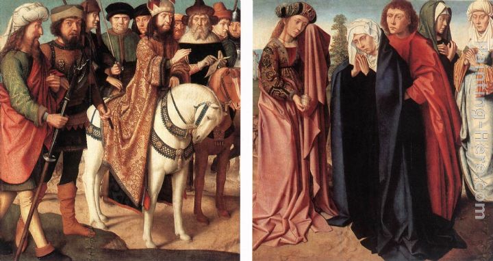 Pilate's Dispute with the High Priest; The Holy Women and St John at Golgotha painting - Gerard David Pilate's Dispute with the High Priest; The Holy Women and St John at Golgotha art painting